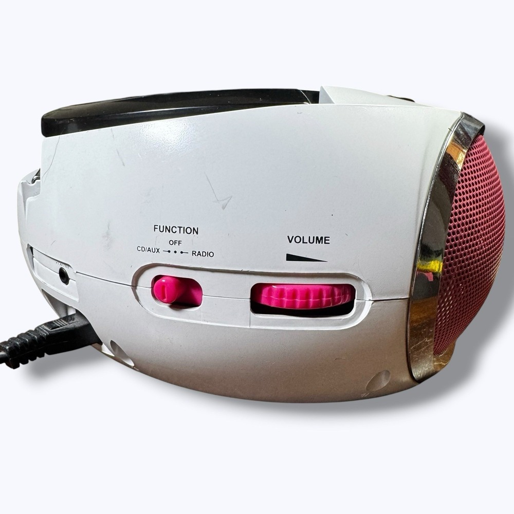 Hello Kitty CD Player Boombox Radio White Pink 2014 KT2026MBY Sanrio Rare *READ - Picture 5 of 12